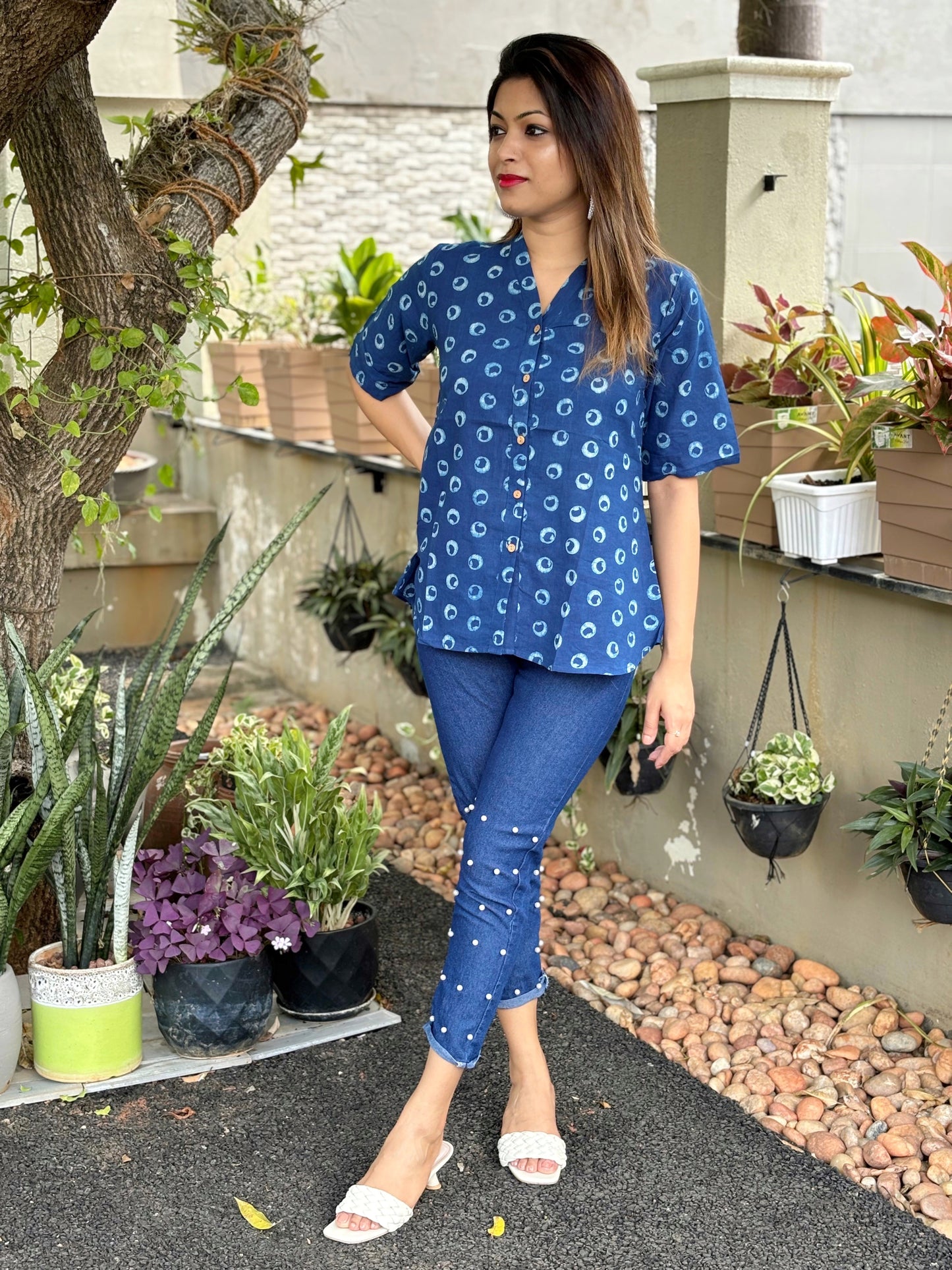 Indigo Shirt Top