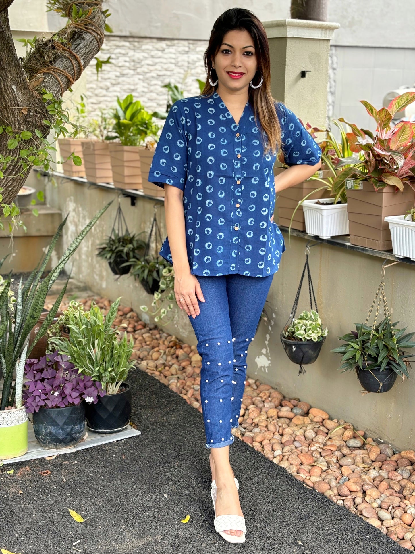 Indigo Shirt Top