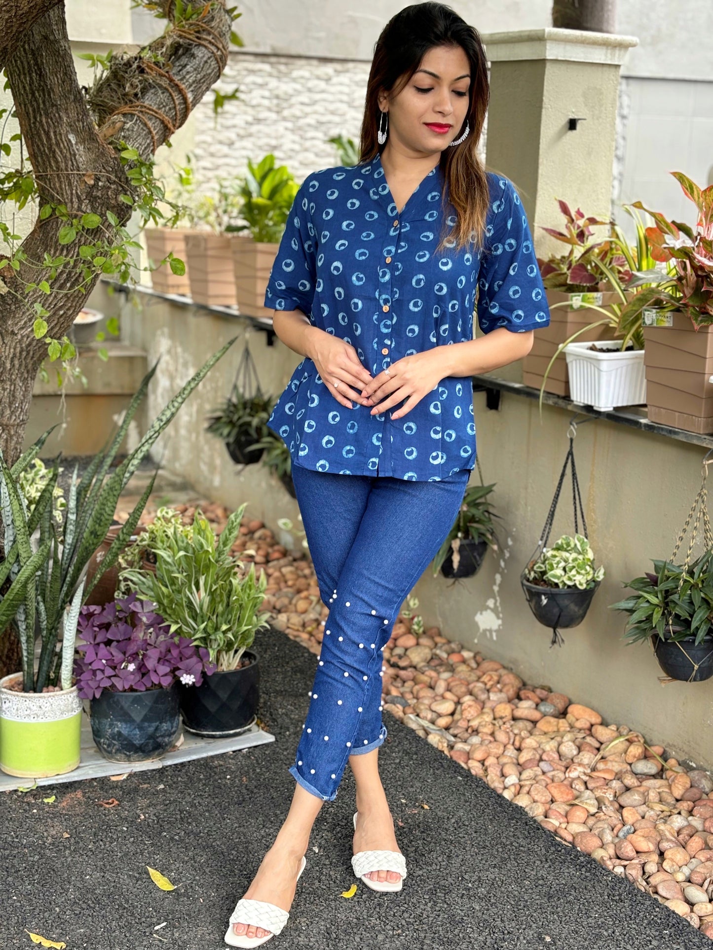 Indigo Shirt Top