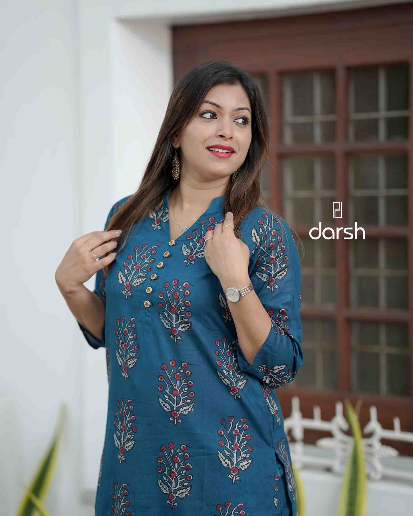 Teal Blue Floral Co-ord Set
