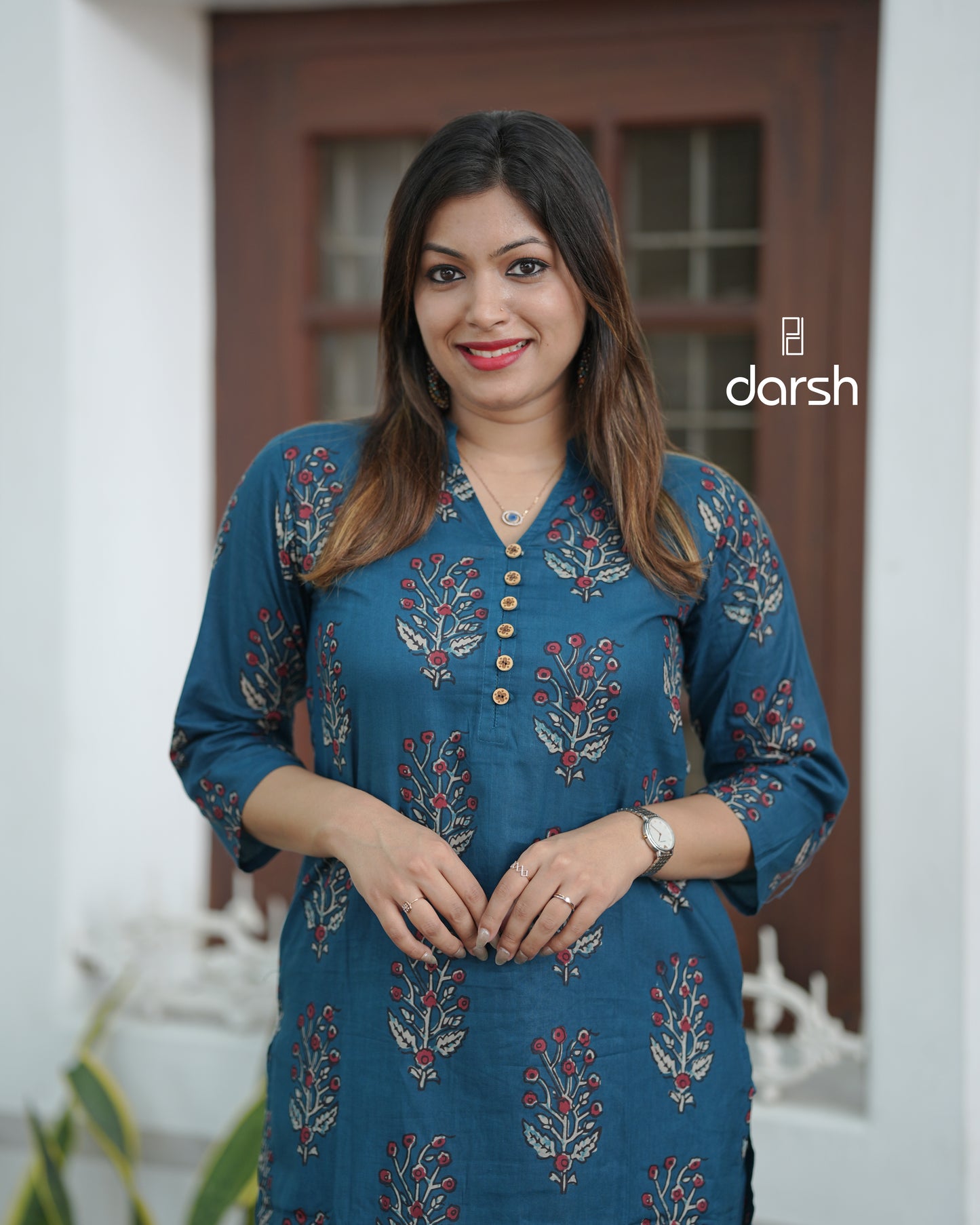 Teal Blue Floral Co-ord Set