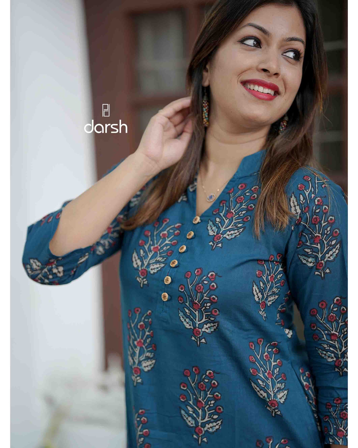 Teal Blue Floral Co-ord Set