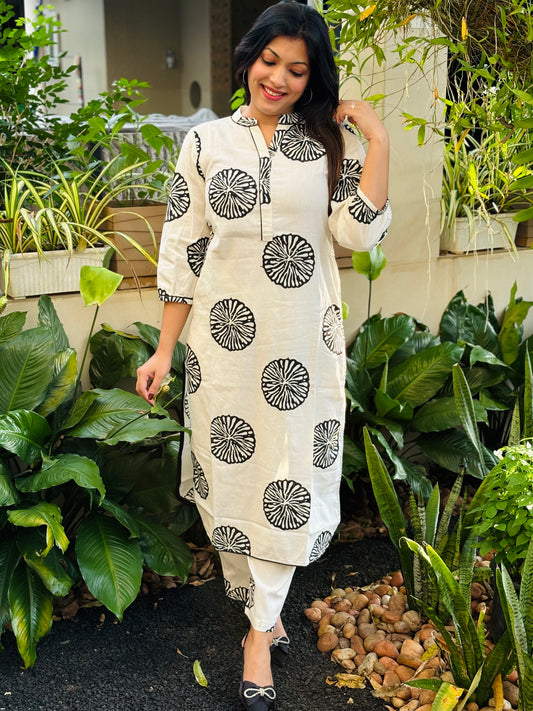 Pomegranate Block Printed Cotton Co-ord Set