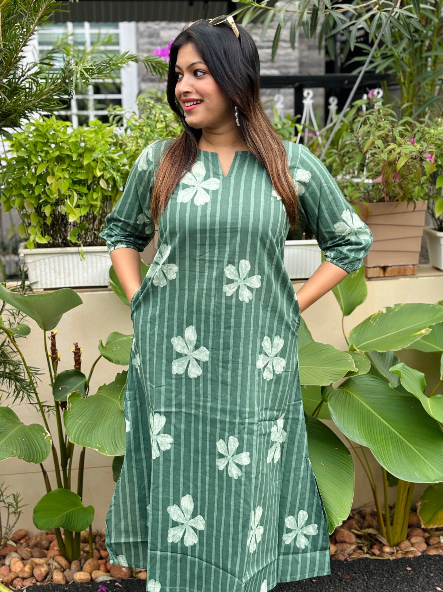 Leaf Green Floral Cotton Co-ord Set