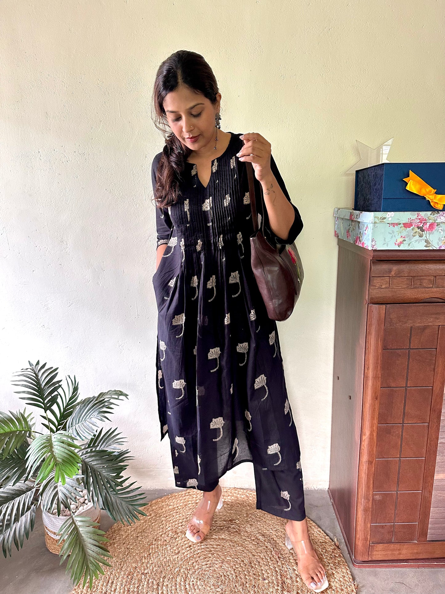 Black Floral Co-ord Set