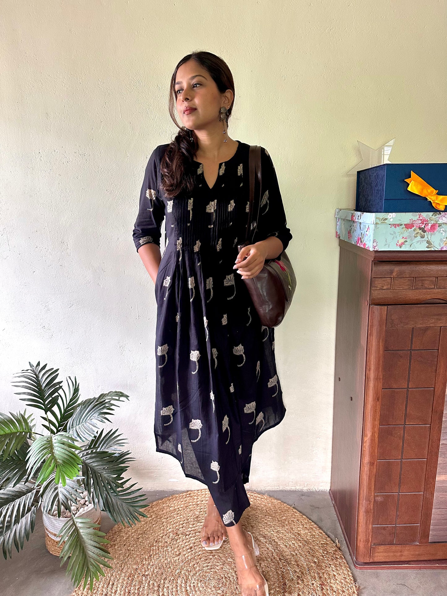 Black Floral Co-ord Set