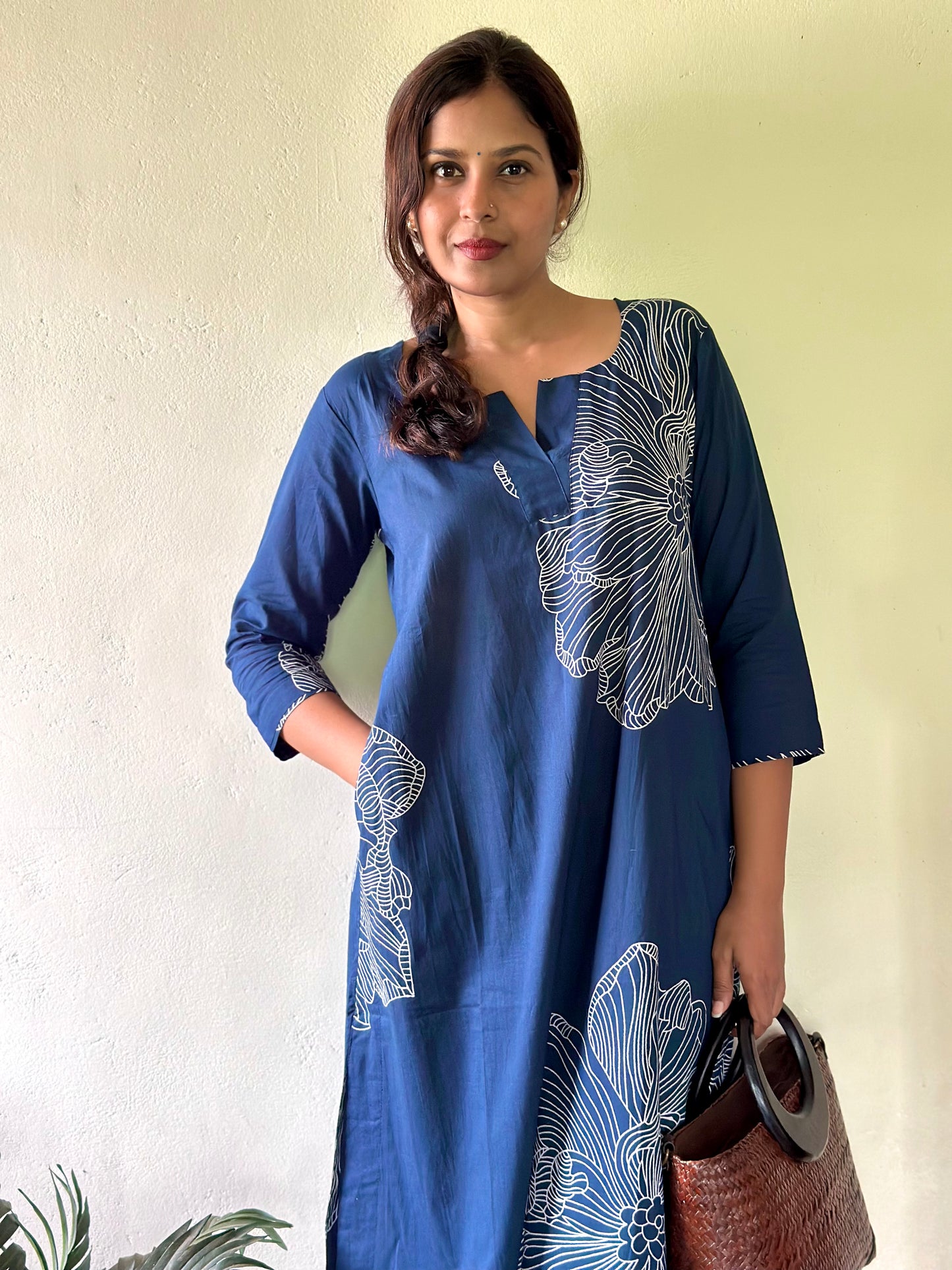 Navy Blue Big Floral Co-ord Set