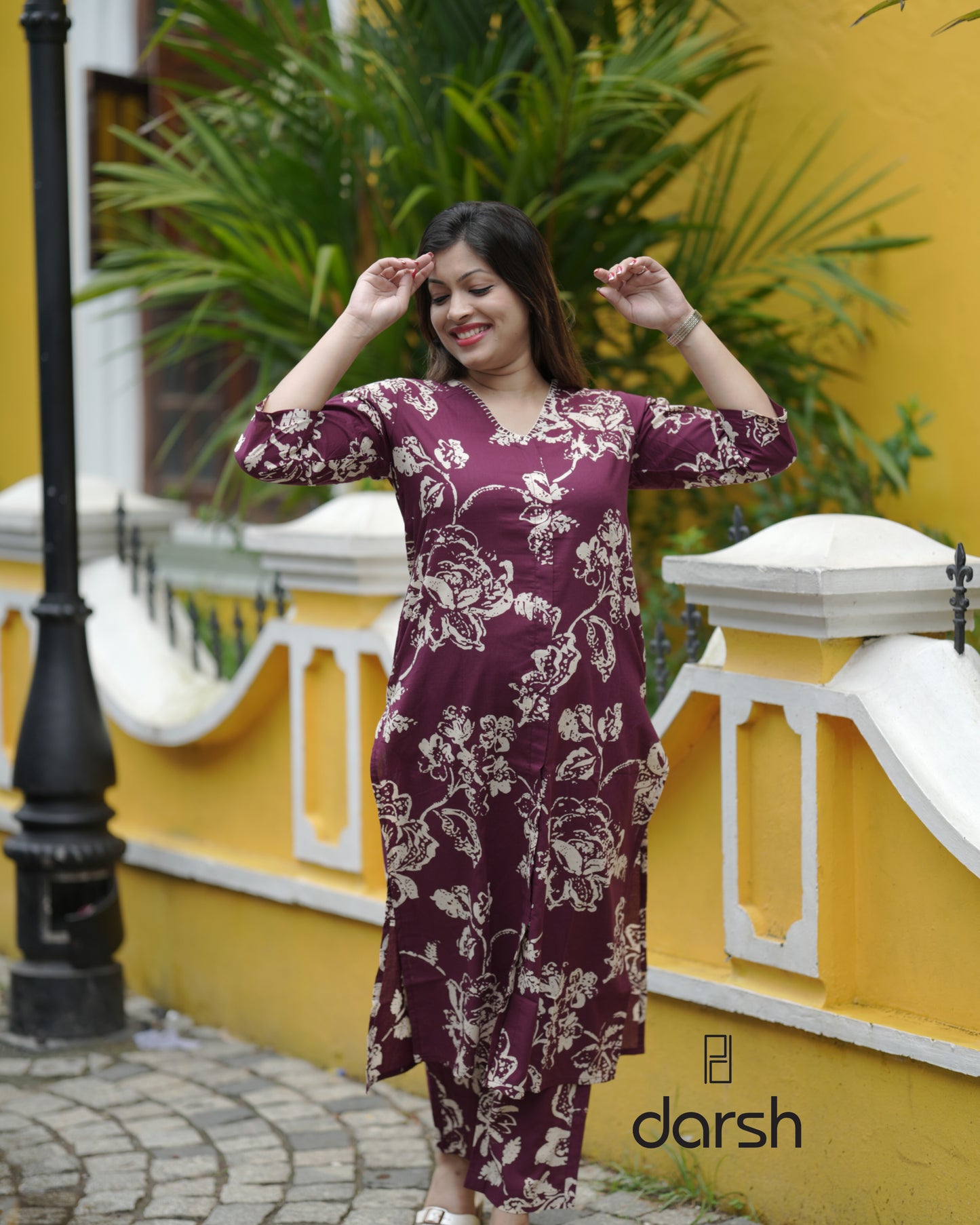 Wine Floral Co-ord Set