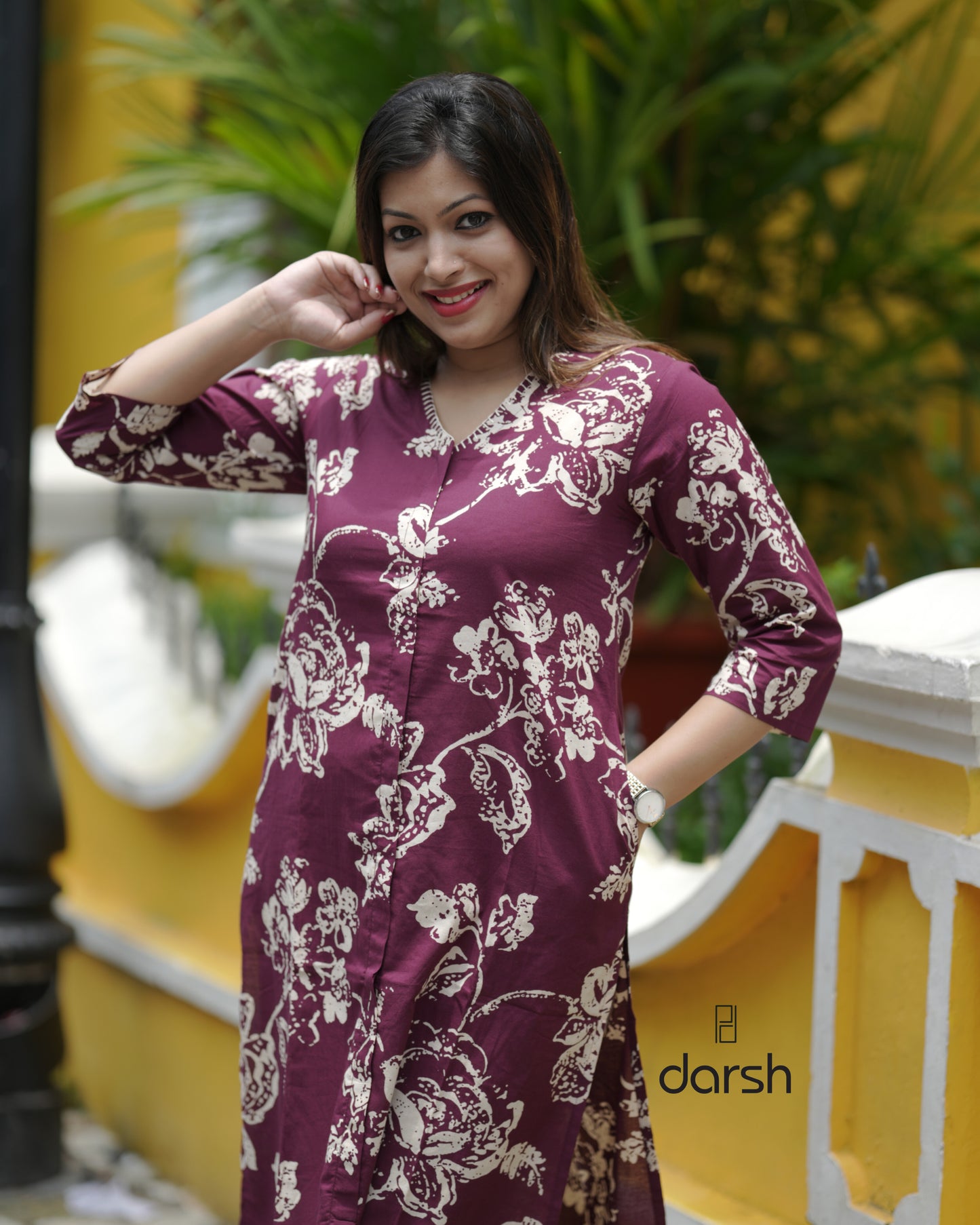 Wine Floral Co-ord Set