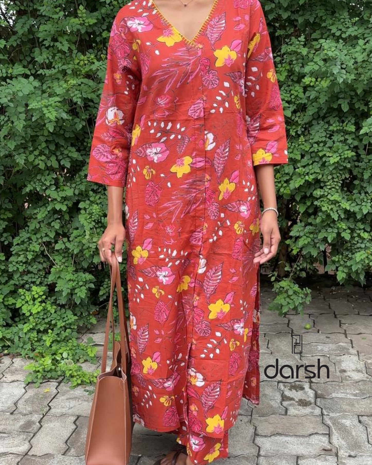 Rust Orange Floral Co-ord Set