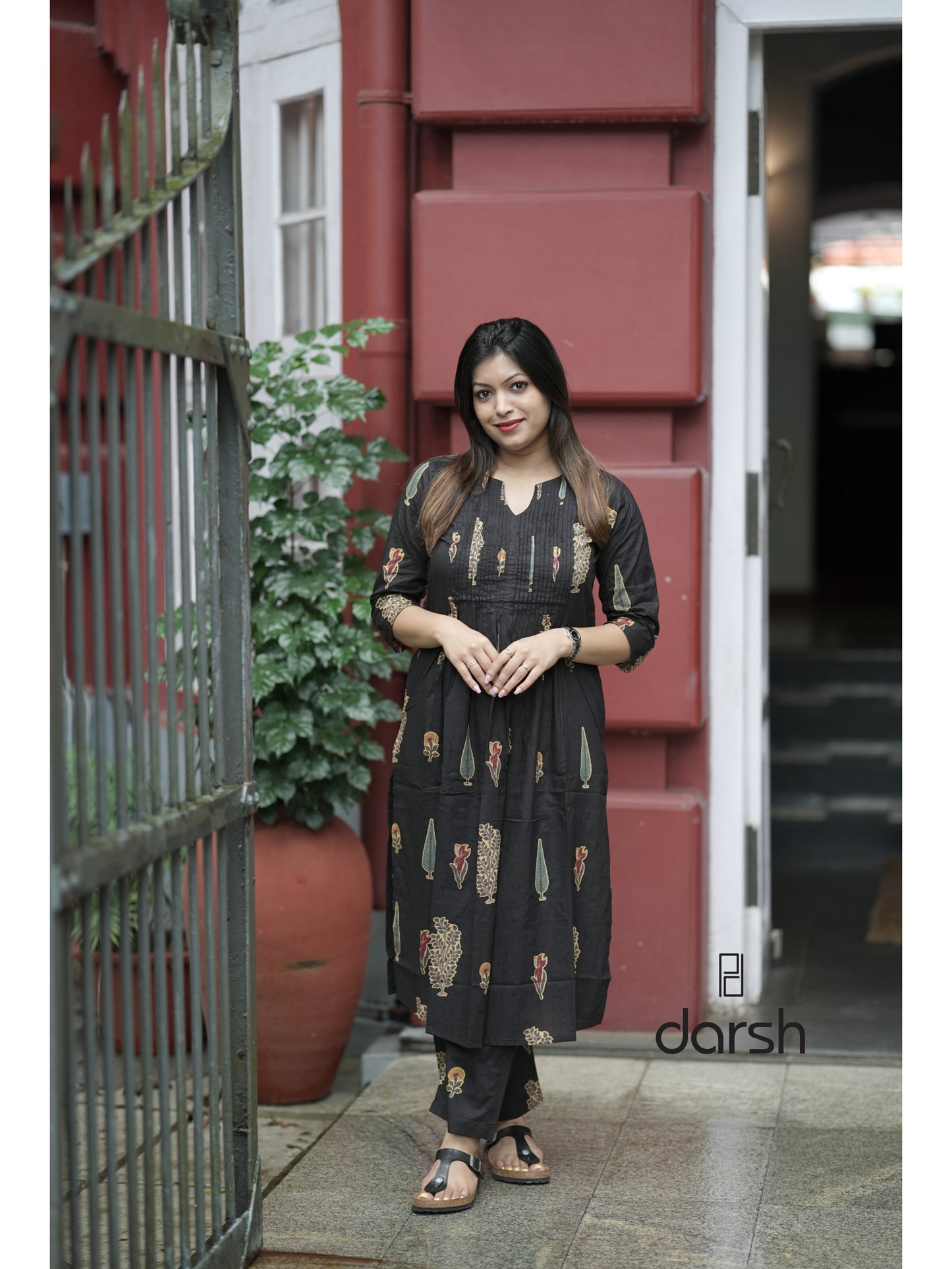 Black Sanganeri Floral Co-ord Set