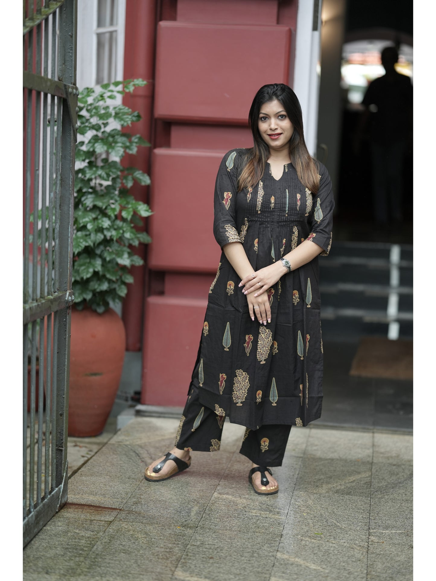 Black Sanganeri Floral Co-ord Set