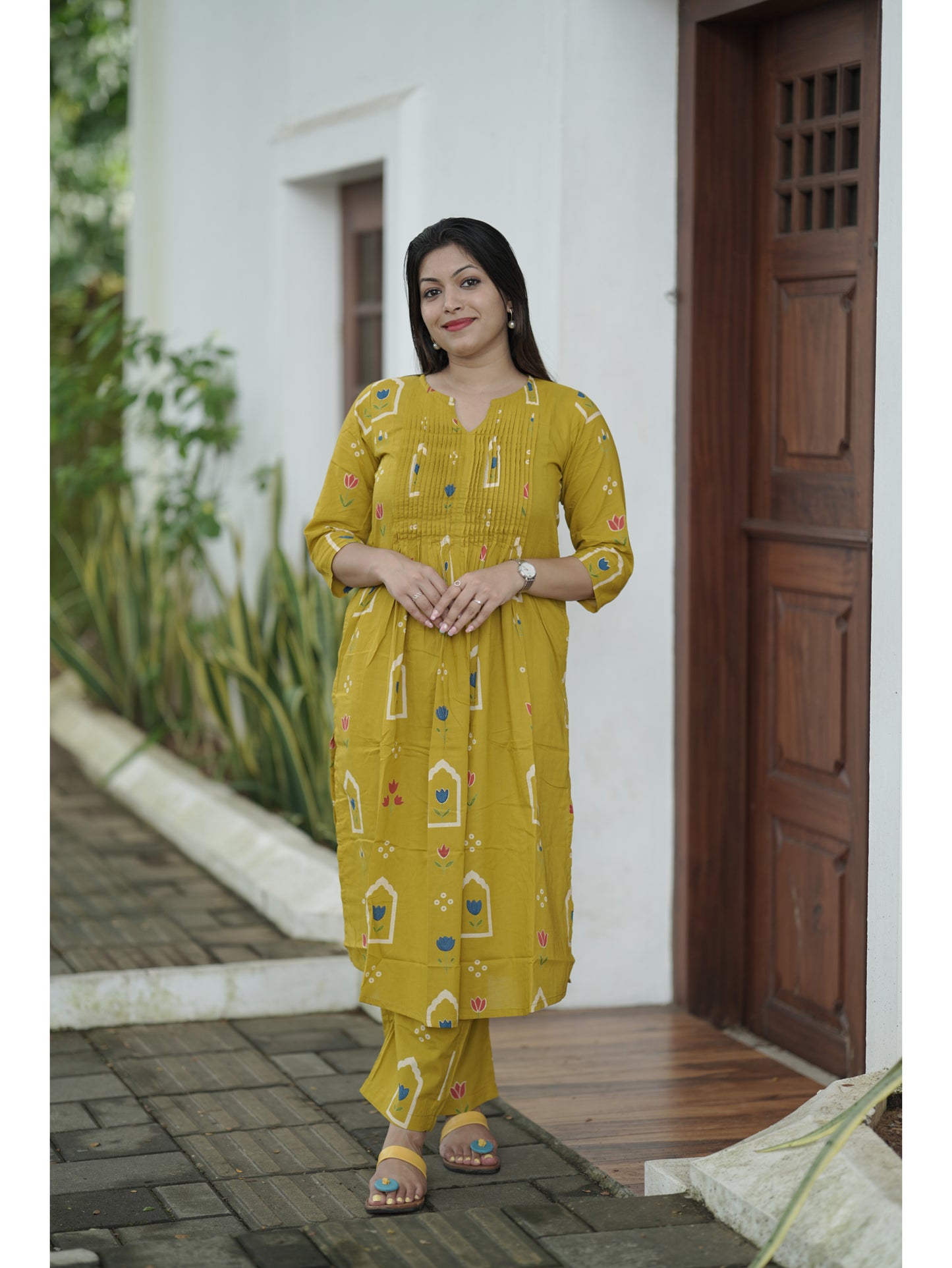 Yellow Sanganeri Floral Co-ord Set