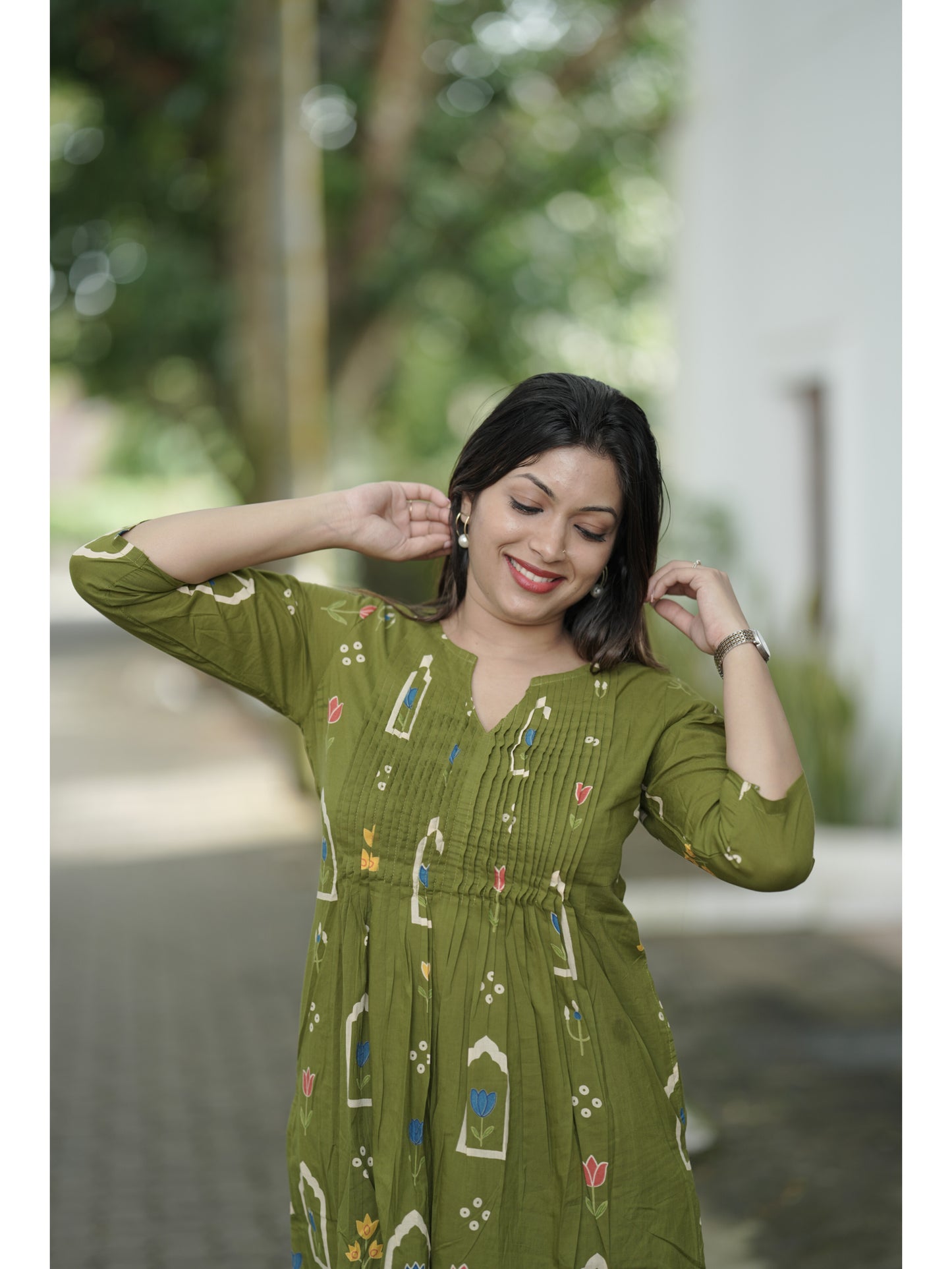 Green Sanganeri Floral Co-ord Set