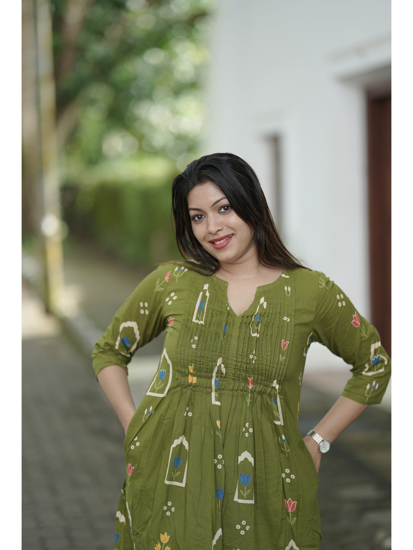 Green Sanganeri Floral Co-ord Set