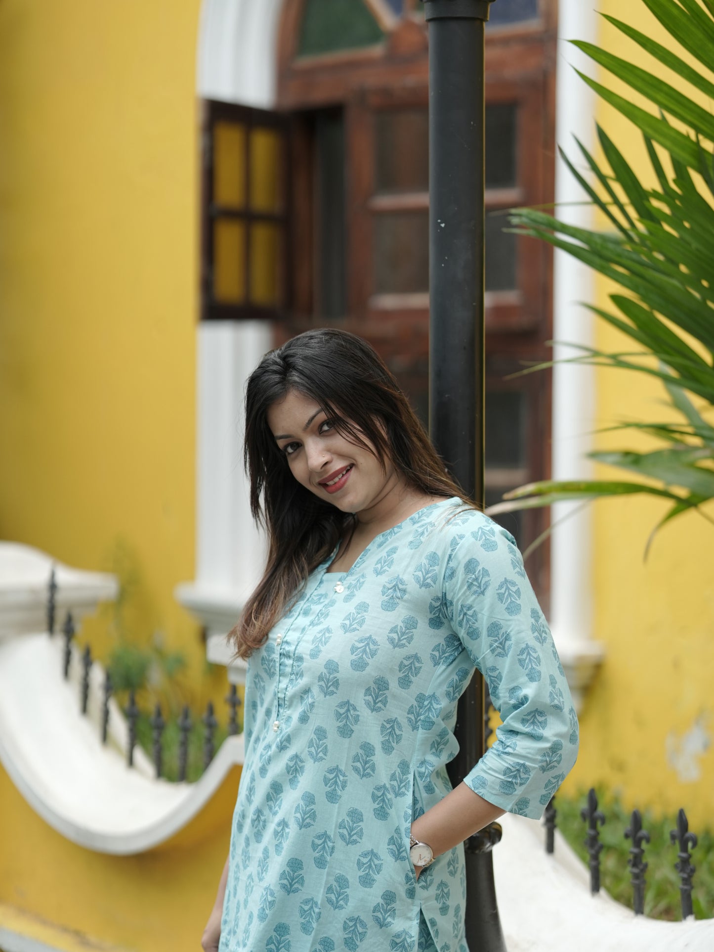 Pastel Blue Floral Print Co-ord Set