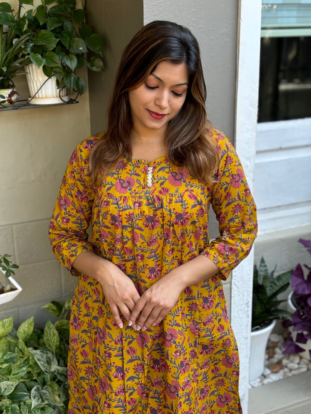 Mustard Yellow Floral Print Co-ord Set