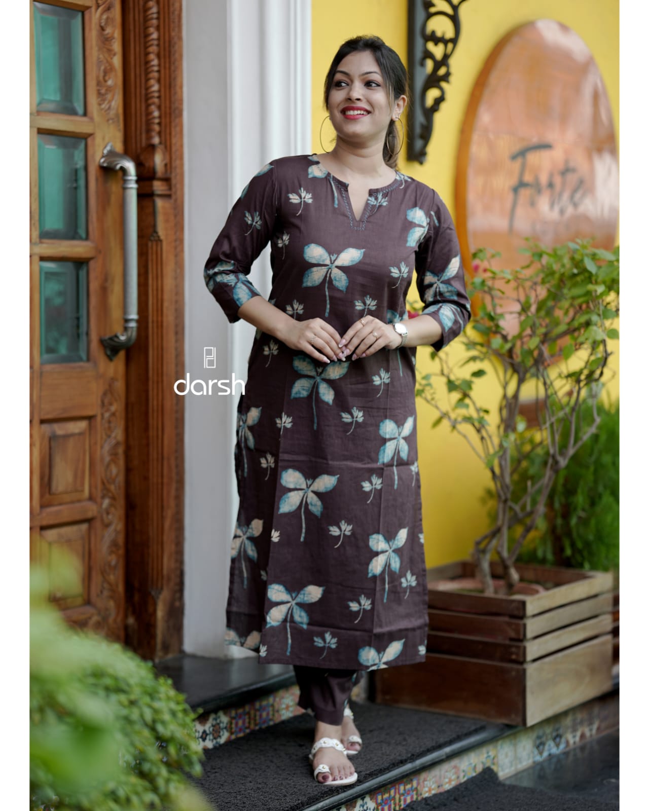 Brown Floral Co-ord Set