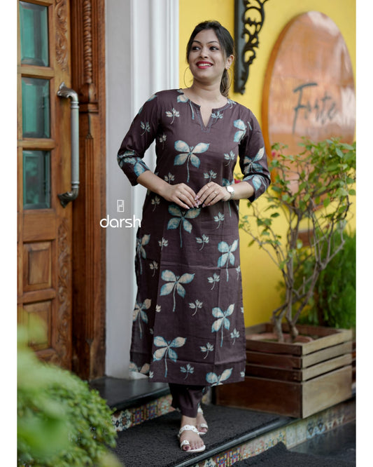 Brown Floral Co-ord Set