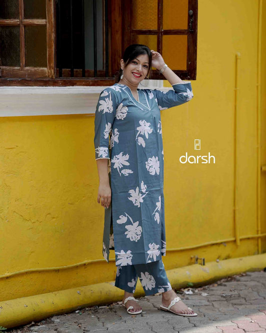 Pastel Blue Floral Co-ord Set