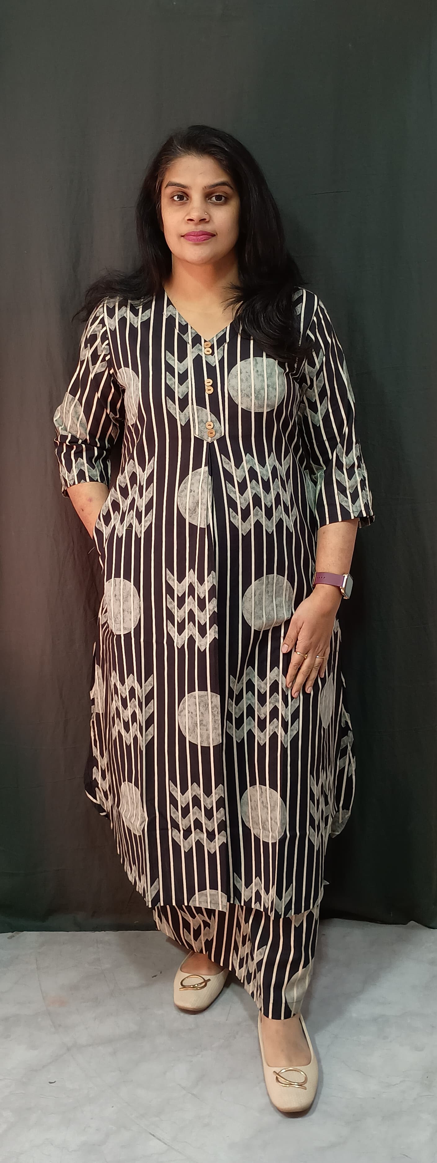 Black Stripes Cotton Co-ord Set