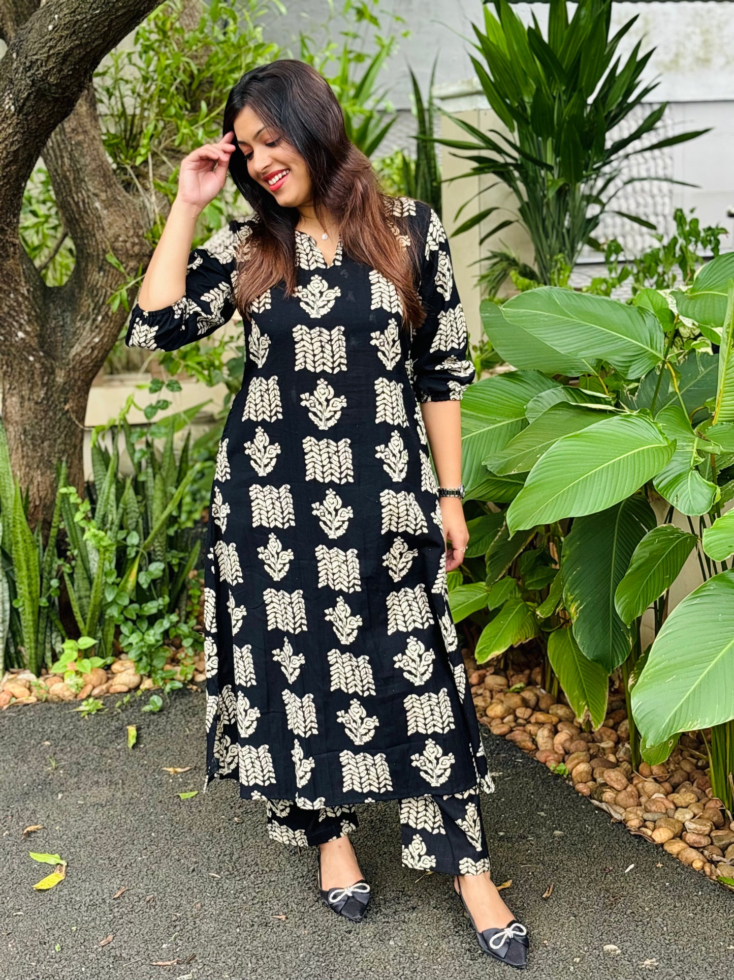 Black Floral Co-ord Set