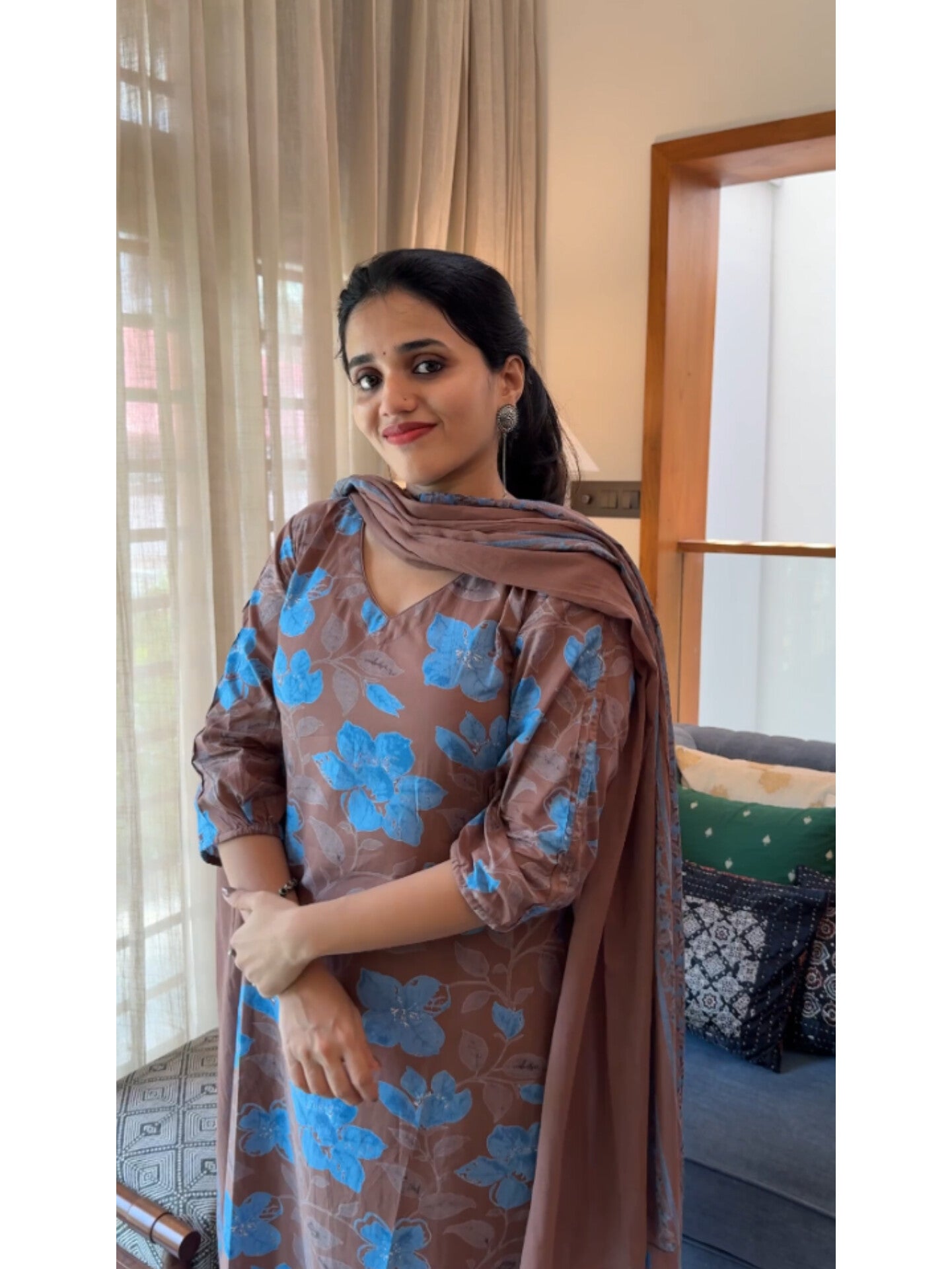 Dusty Chocolate Kurta Set with Dupatta  Product Code : CHOCOKS130