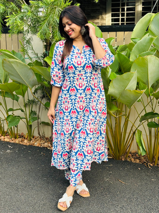 Blue & White Urban Print Co-ord Set
