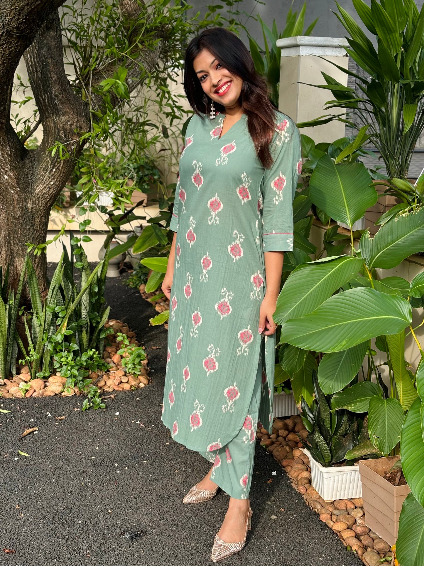 Sea Green Cotton Co-ord Set