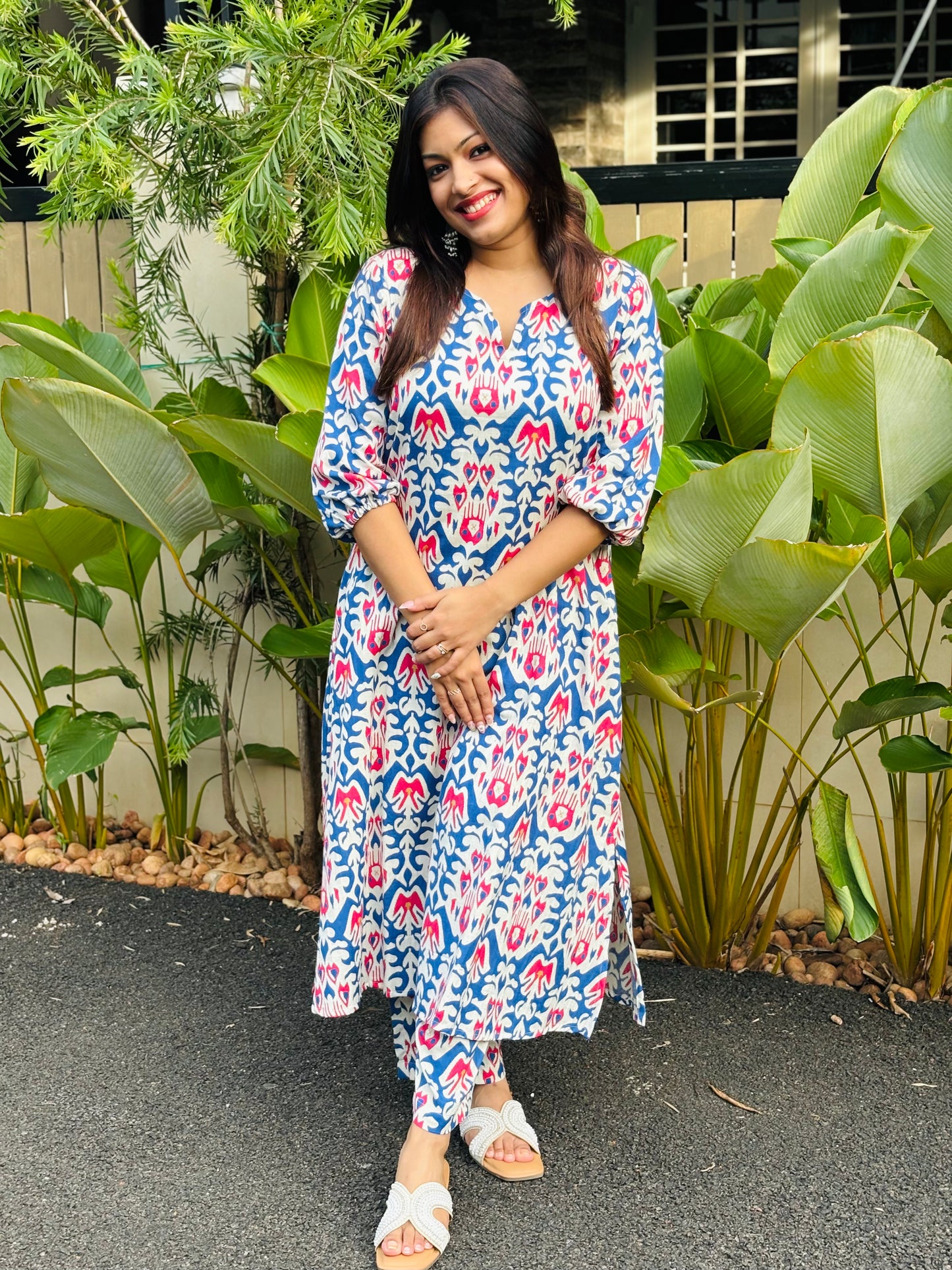 Blue & White Urban Print Co-ord Set