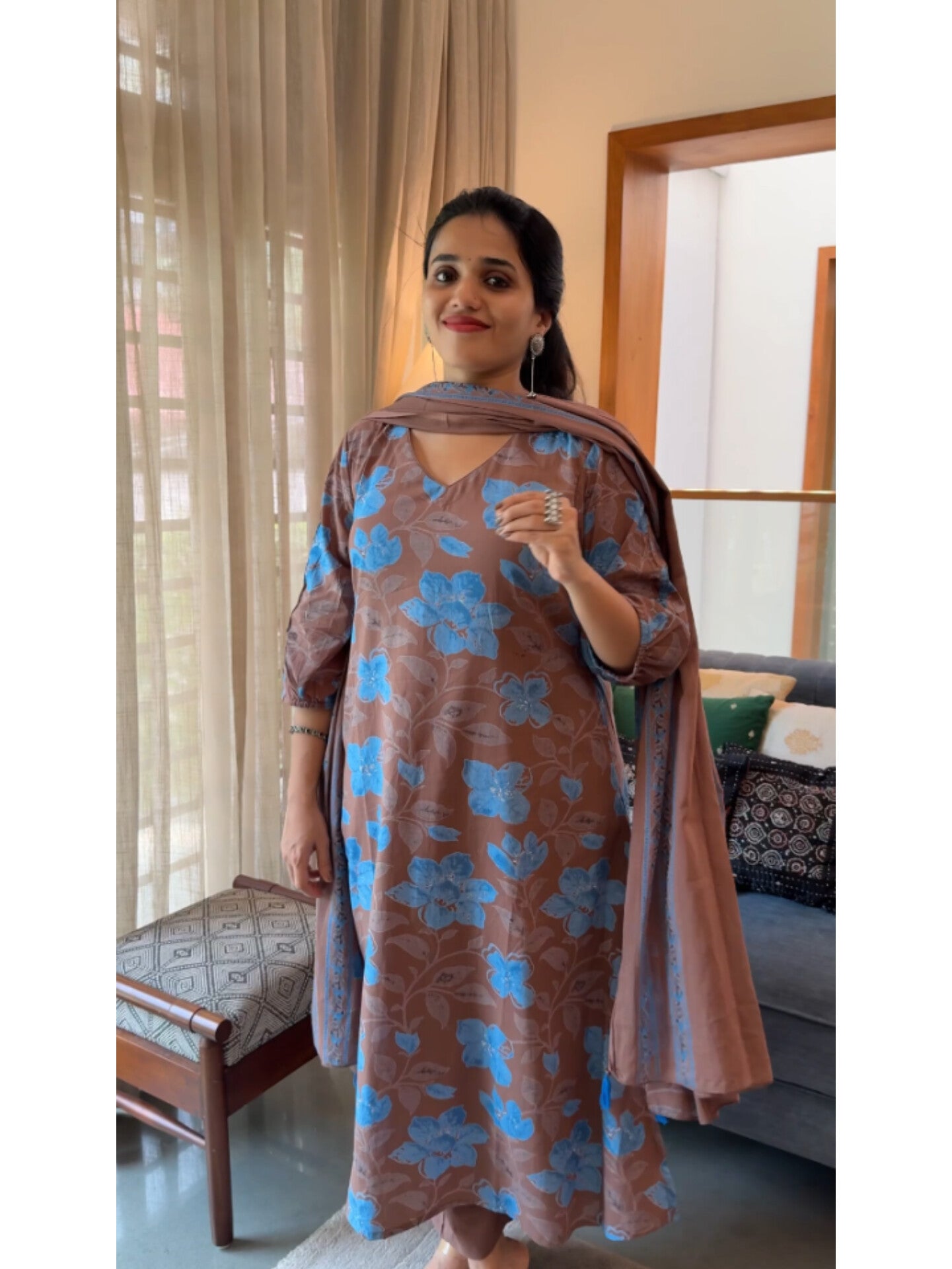 Dusty Chocolate Kurta Set with Dupatta  Product Code : CHOCOKS130