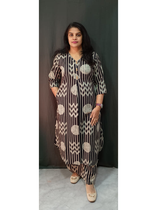 Black Stripes Cotton Co-ord Set