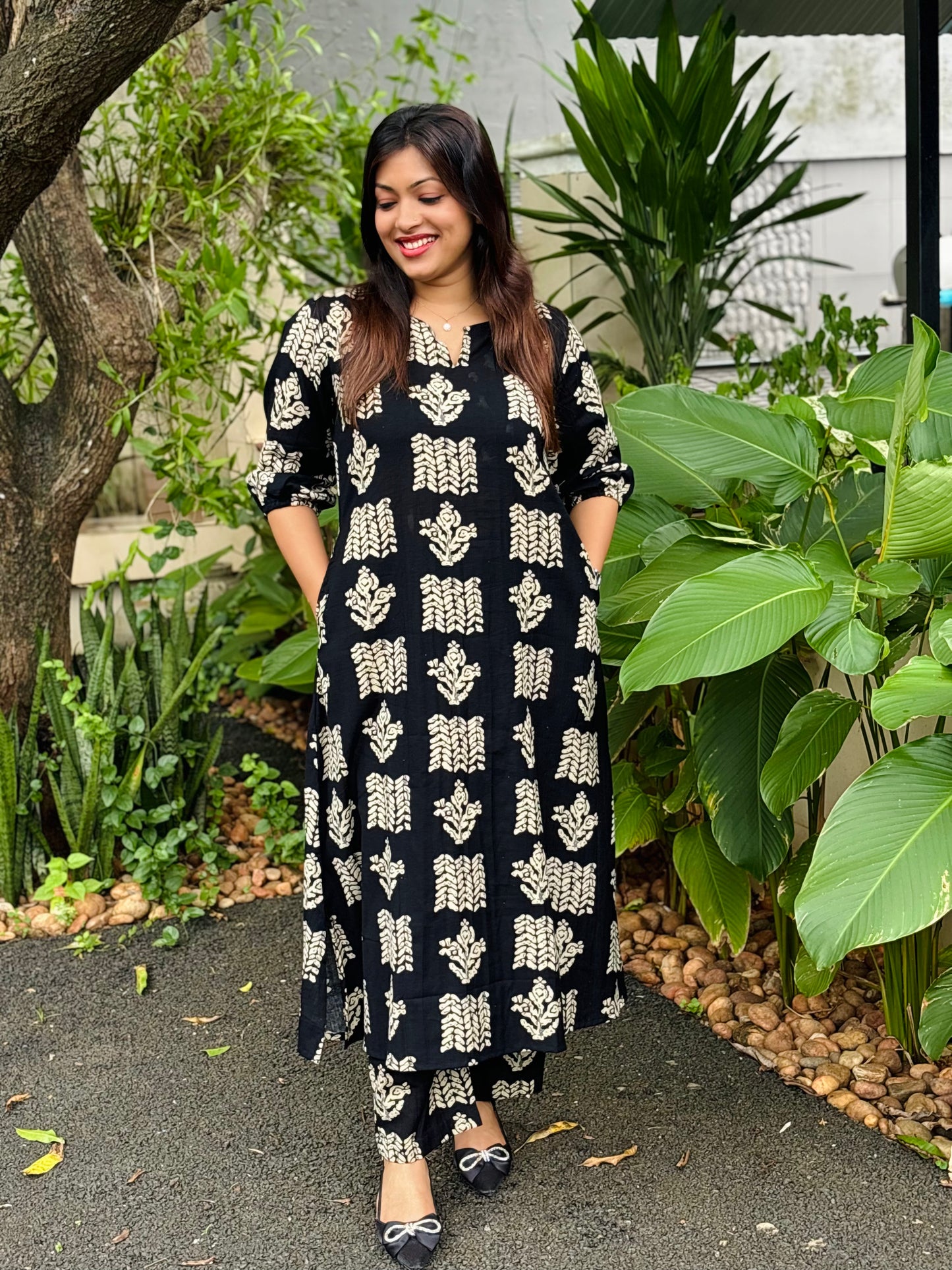 Black Floral Co-ord Set