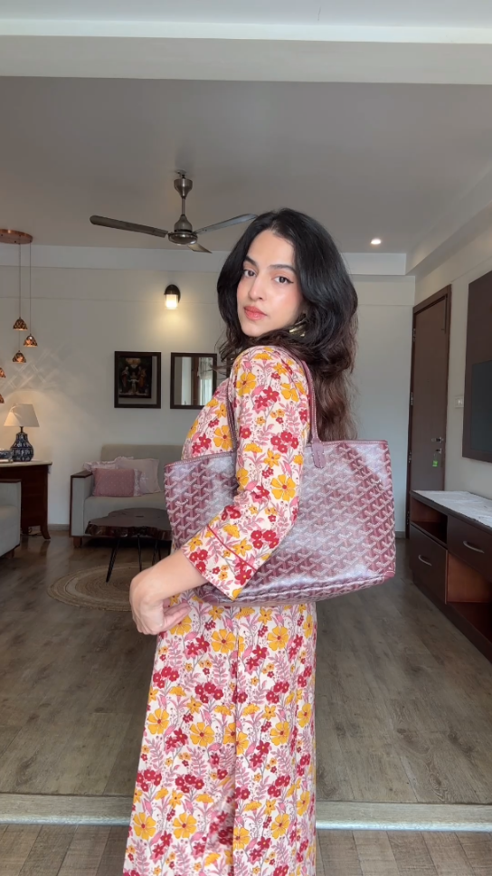Maroon & Yellow Floral Premium Cotton Co-ord Set Product Code : D134MARYELFLORAL