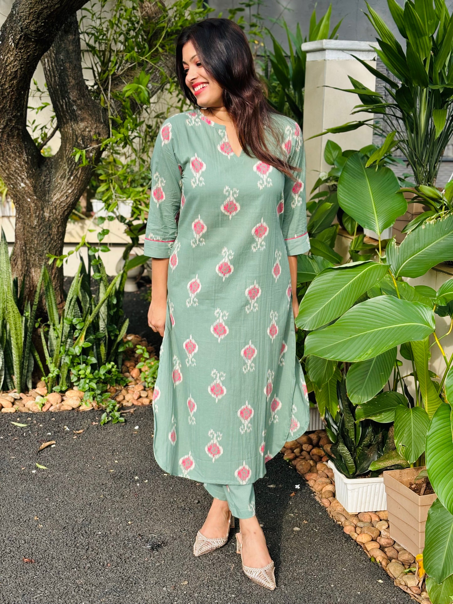 Sea Green Cotton Co-ord Set