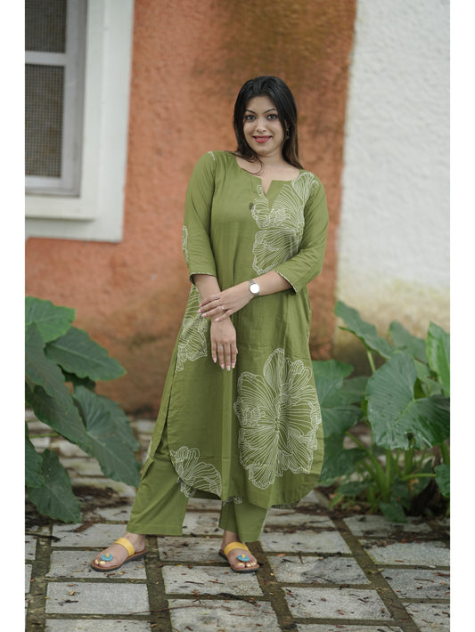 Green Big Floral Co-ord Set