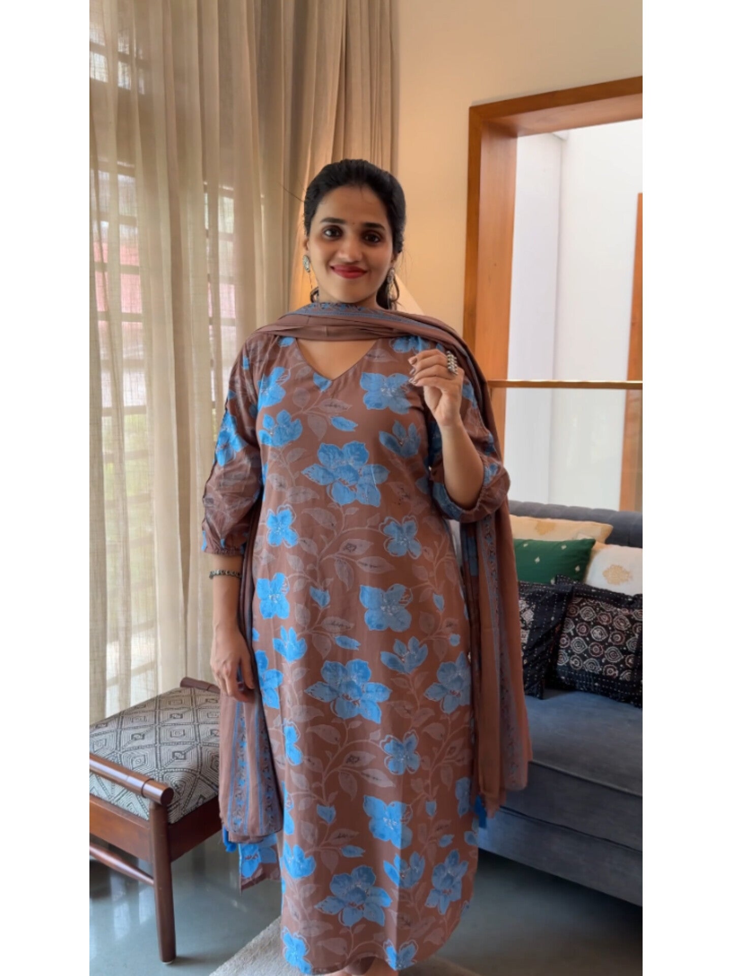 Dusty Chocolate Kurta Set with Dupatta  Product Code : CHOCOKS130