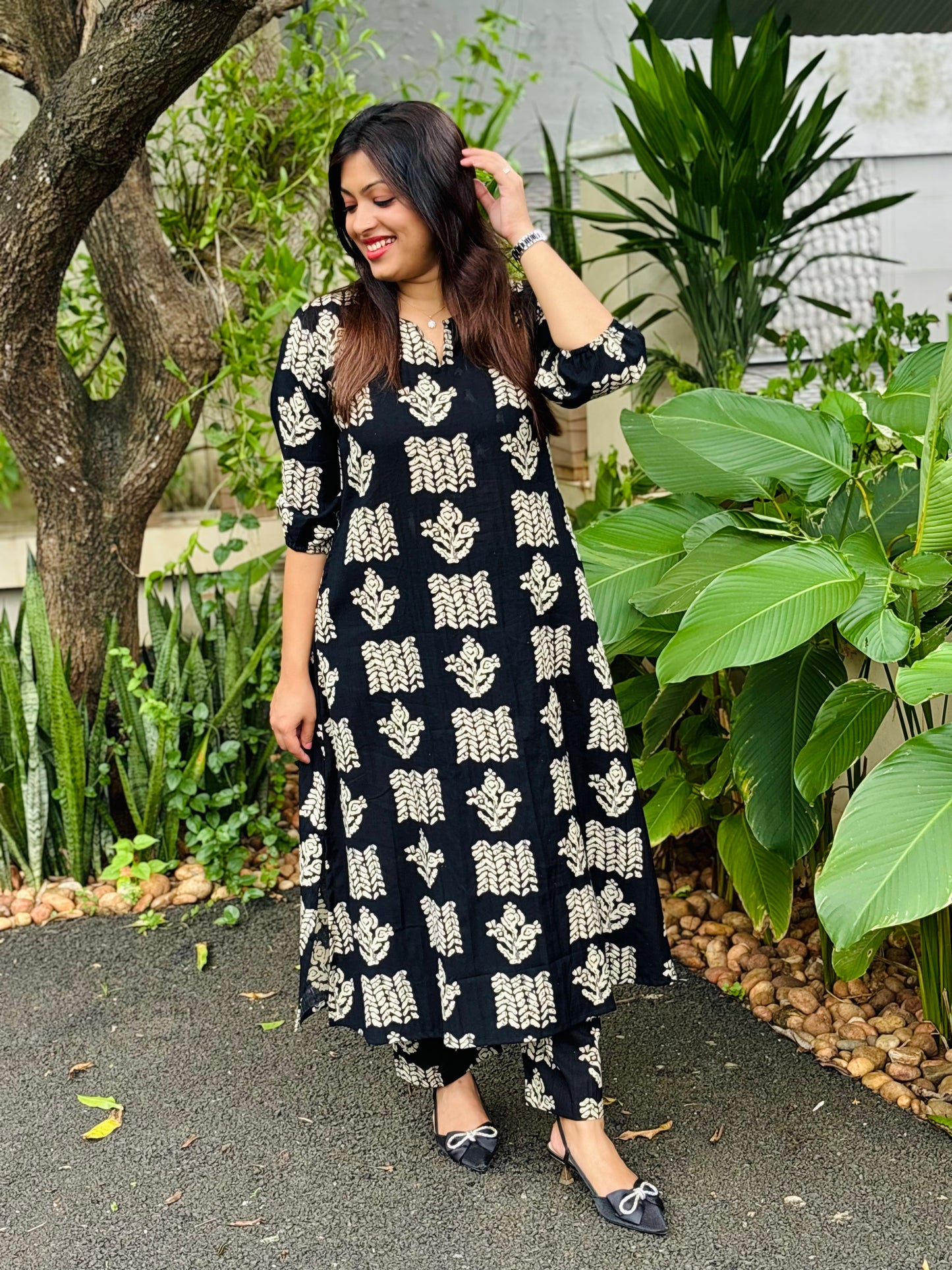 Black Floral Co-ord Set